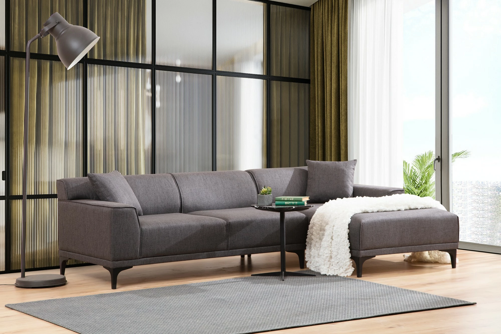 Këndare Petra R, ngjyrë antracit, Atelier del Sofa