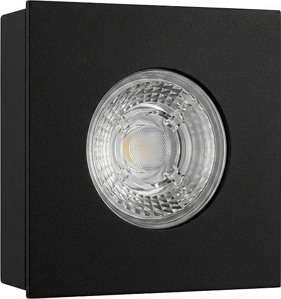 Spot LED tavanor Synergy21 Helios, katror, me kornizë montimi, i zi