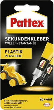 Ngjitës sekondar Pattex Plastik Sekundenkleber, 2g + 4ml