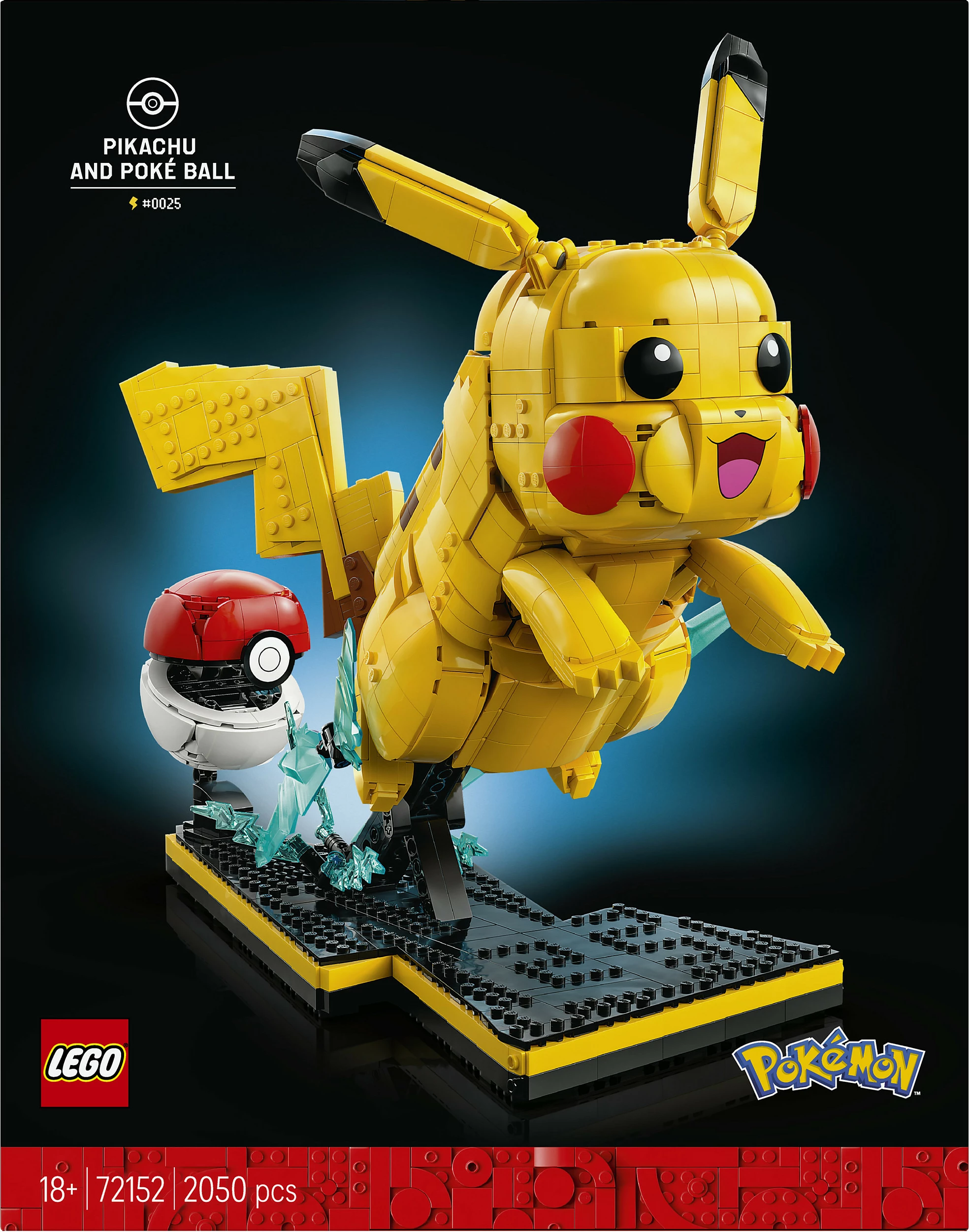 Set ndërtimi LEGO Pokémon Pikachu dhe Poké Ball 72152, 2050 copë, multikolor