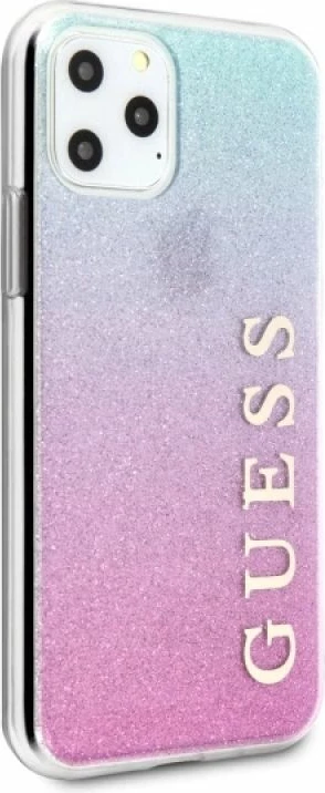 Kapak telefoni Guess GUHCN58PCUGLPBL për iPhone 11 Pro, rozë/kaltër