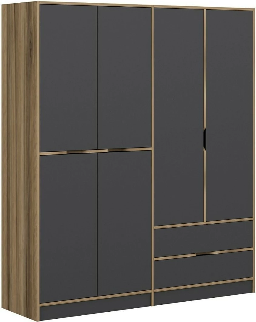 Dollap rrobash Skye Decor, Elina, ngjyrë dore, 185x208x52cm