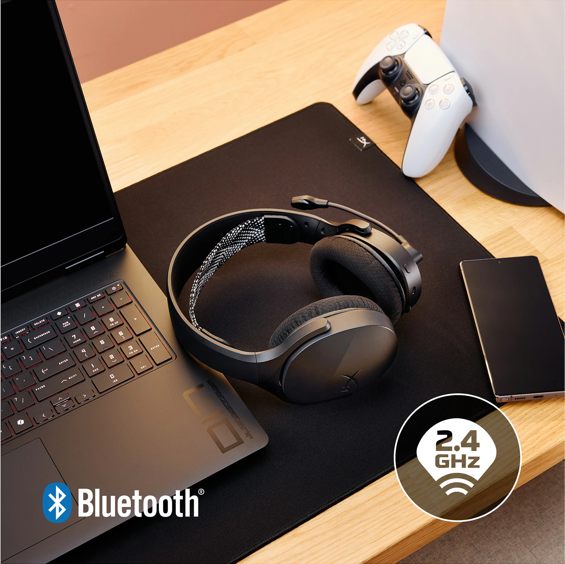 Kufje gaming wireless HyperX Cloud Jet, 2.4GHz + Bluetooth 5.3, të zeza