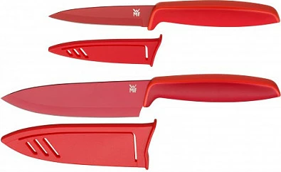 Set thikash WMF Touch, 4 copë, çelik inox, dorezë ergonomike, e kuqe