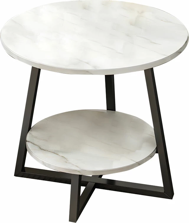 Tavolinë kafeje Rota MDF ngjyrë mermeri të bardhë e zezë D60x60cm