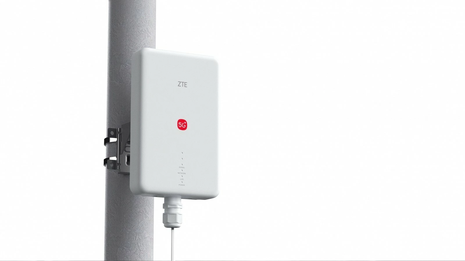 Router ZTE G51F 5G ODU MC7510, Wi‑Fi 7 dy-band, 4x4 MIMO, 1x Gigabit LAN, adapter PoE 2.5G, 13 dBi, IP65, e bardhë