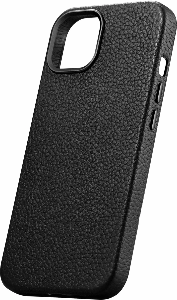 Mbështjellës iCarer Litchi Premium lëkurë për iPhone 14 Plus me MagSafe, i zi