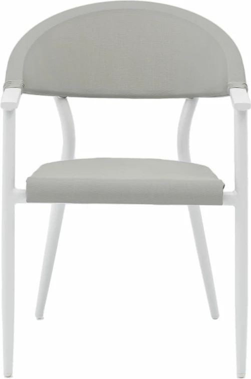 Karrige për kopsht Pino alumini e bardhë-tekstilen gri