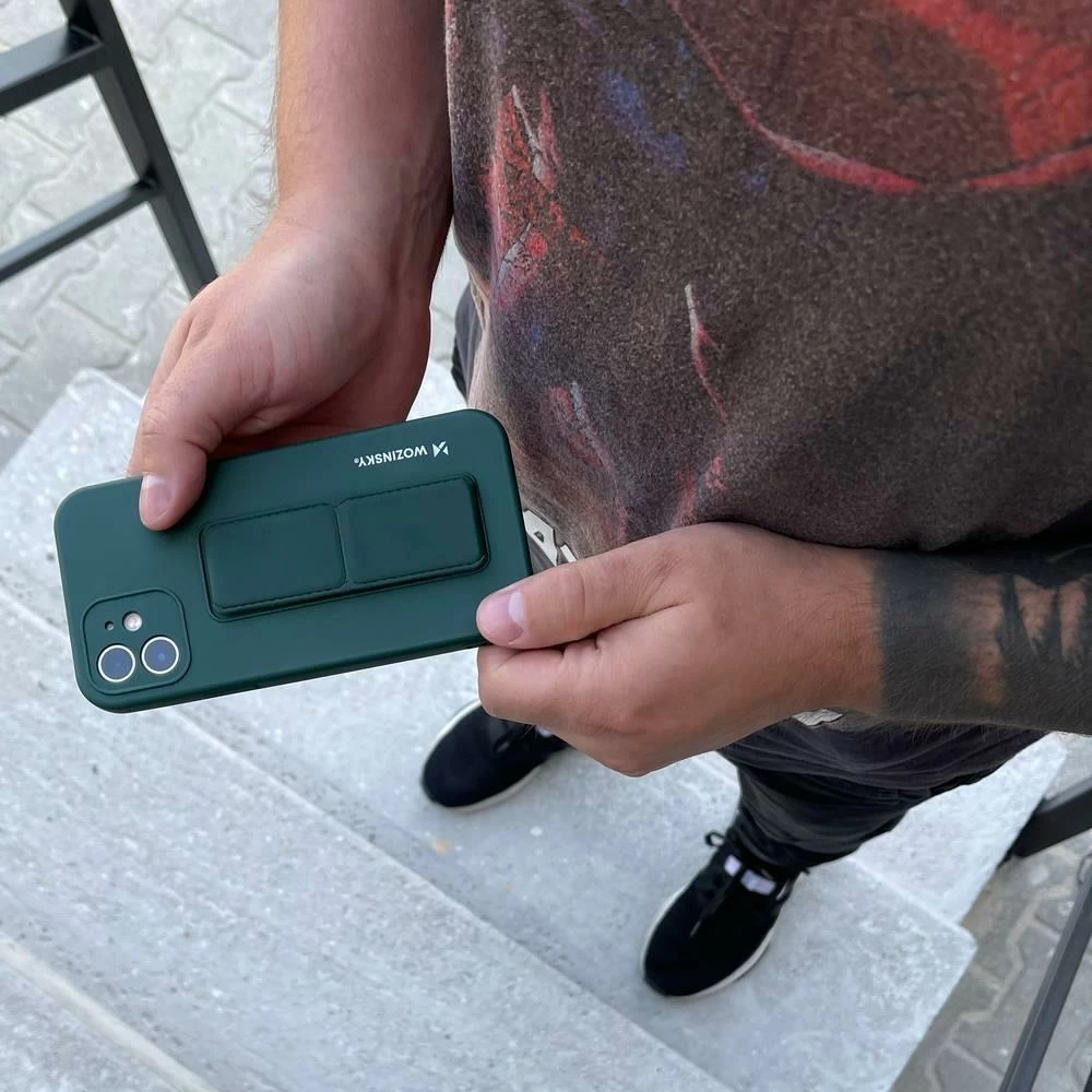Mbështjellës Wozinsky Kickstand Case për iPhone 11 Pro Max, silikon, e verdhë