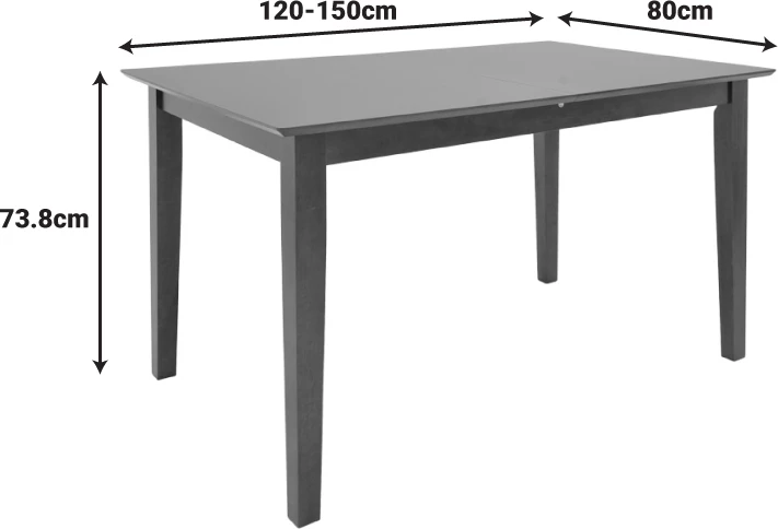 Tavolinë me karrige Mabor-Houston, dru arrë, zgjatshme, 120-150x80x73.8cm