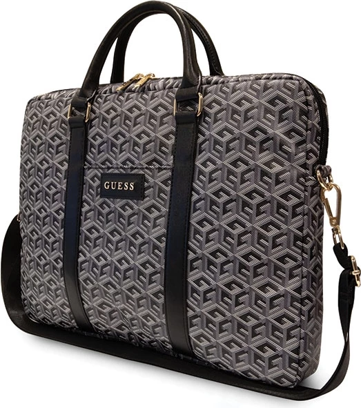 Çantë laptopi Guess GCube Stripes, 16 inç, e zezë