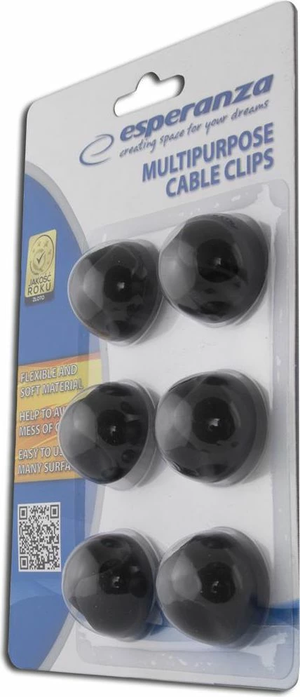 Organizer kabllosh Esperanza EBA101K, handle, deri 6 mm, set 6 copë, i zi