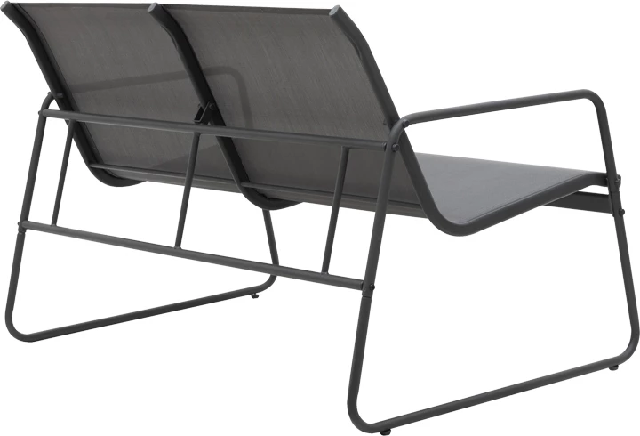 Set tavoline me karrige për terasë Veranda, tekstilene-metal, ngjyrë antracit, xham i zi