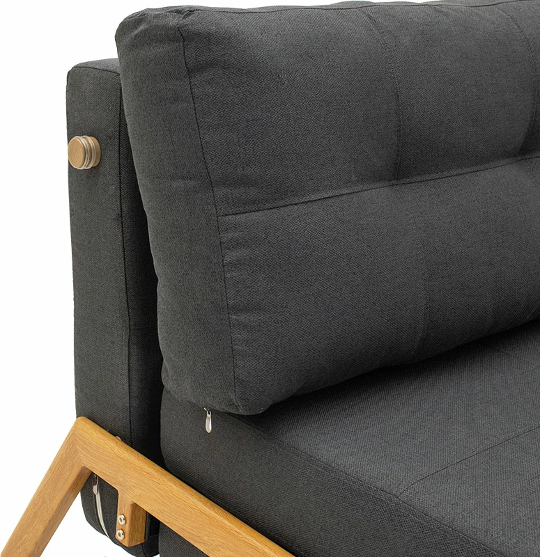 Karrige krevate Fancy, material stof, ngjyrë gri e errët, 150x92x77cm