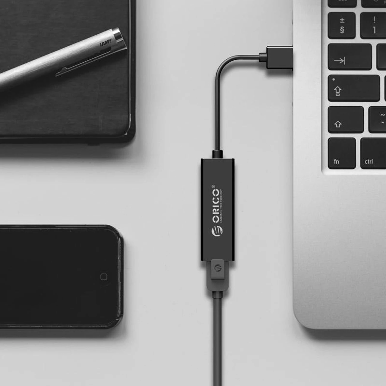Kartë rrjeti e jashtme Orico UTJ-U3 1Gbps USB-A 3.0 në RJ45, e zezë