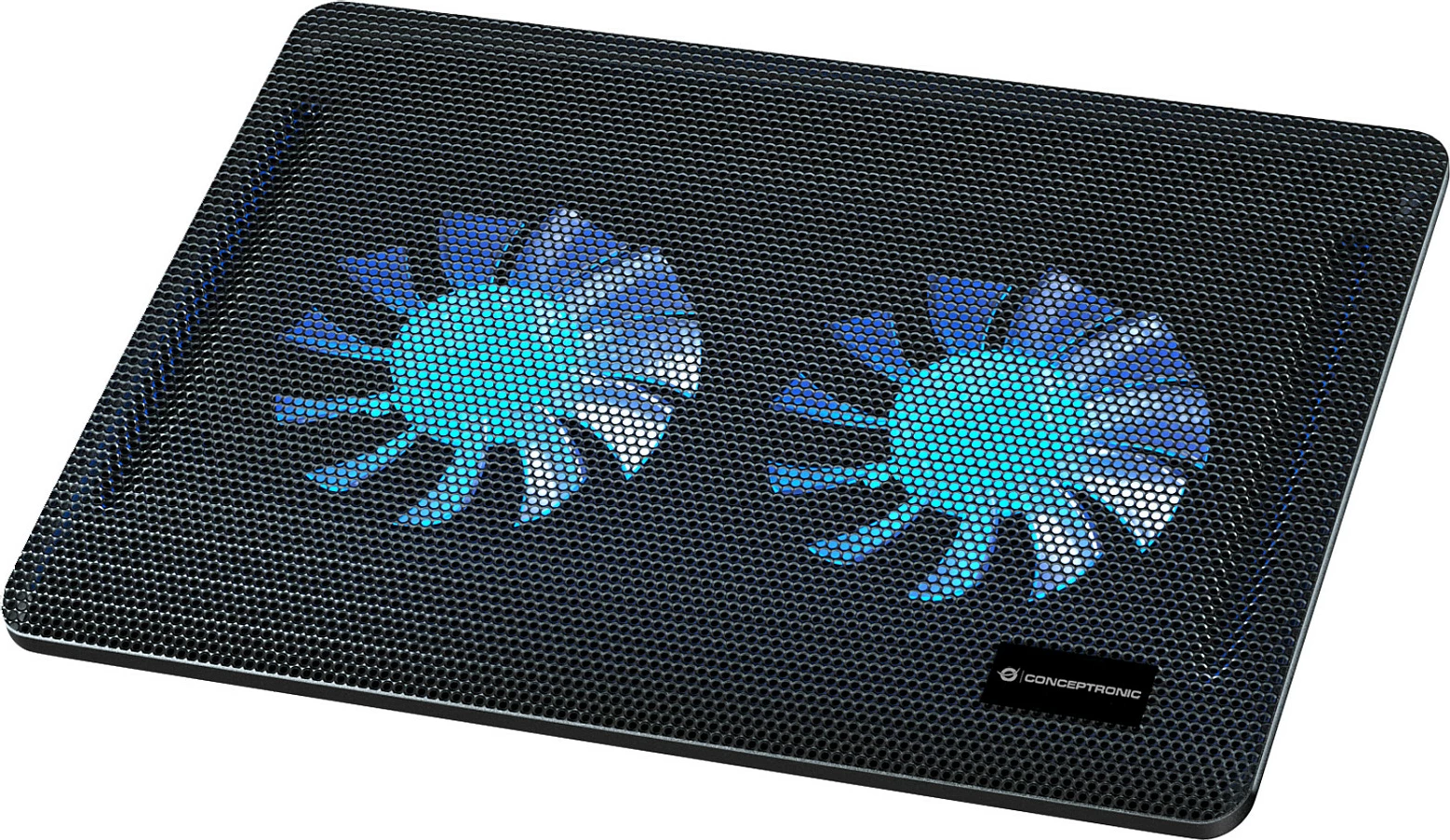 Mbështetëse ftohëse Conceptronic 2-Fan USB-A2.0 për laptop 15.6 inç, e zezë