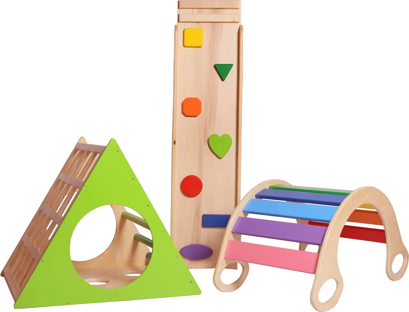 Lodër druri për fëmijë, shumëngjyrëshe, set Prisma Skye Decor