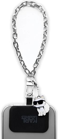 Rrip dore universal për telefon Karl Lagerfeld Choupette, argjend