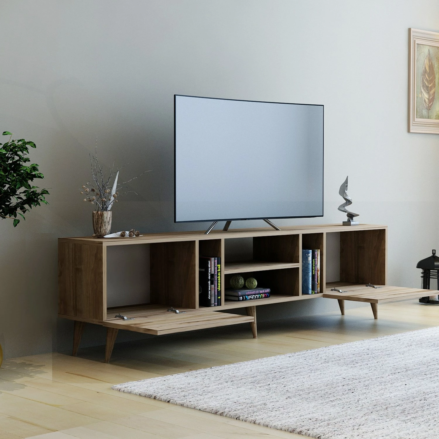 Komodë TV Hanah Home, ngjyrë arre, Rudy