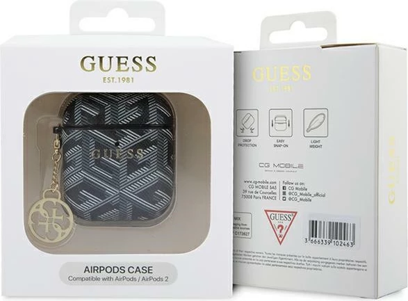 Mbështjellës Guess GCube Charm për AirPods 1/2, i zi