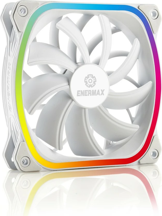 Ventilator kasë Enermax SquA RGB UCSQARGB12P-W-BP3, 120mm, 3 copë, i bardhë, RGB