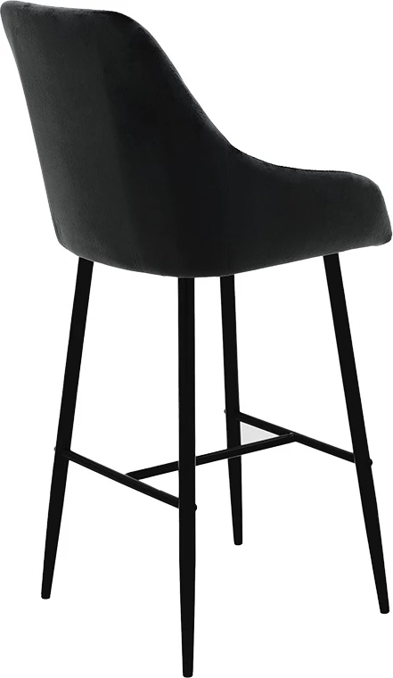 Karrige për bar Patrin, këmbë metalike të zeza, kadife e zezë