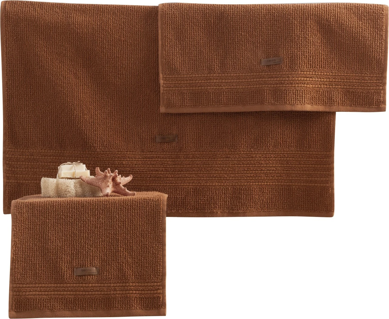 Set peshqirësh (3 copë), Mijölnir Wellness, ngjyrë kafe