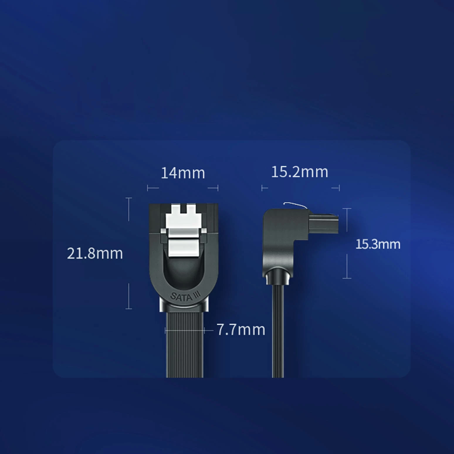 Kabllo SATA 3.0 me kënd Ugreen US217, 0.5m, e zezë