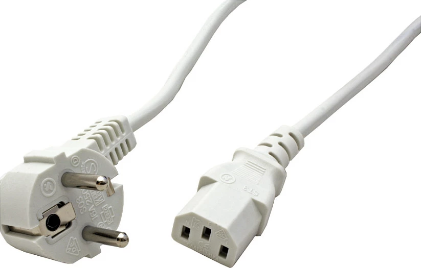 Kabllo rryme VALUE 19.99.1016, Schuko (CEE7/7) në IEC 320-C13, 0.6 m, 10A, e bardhë