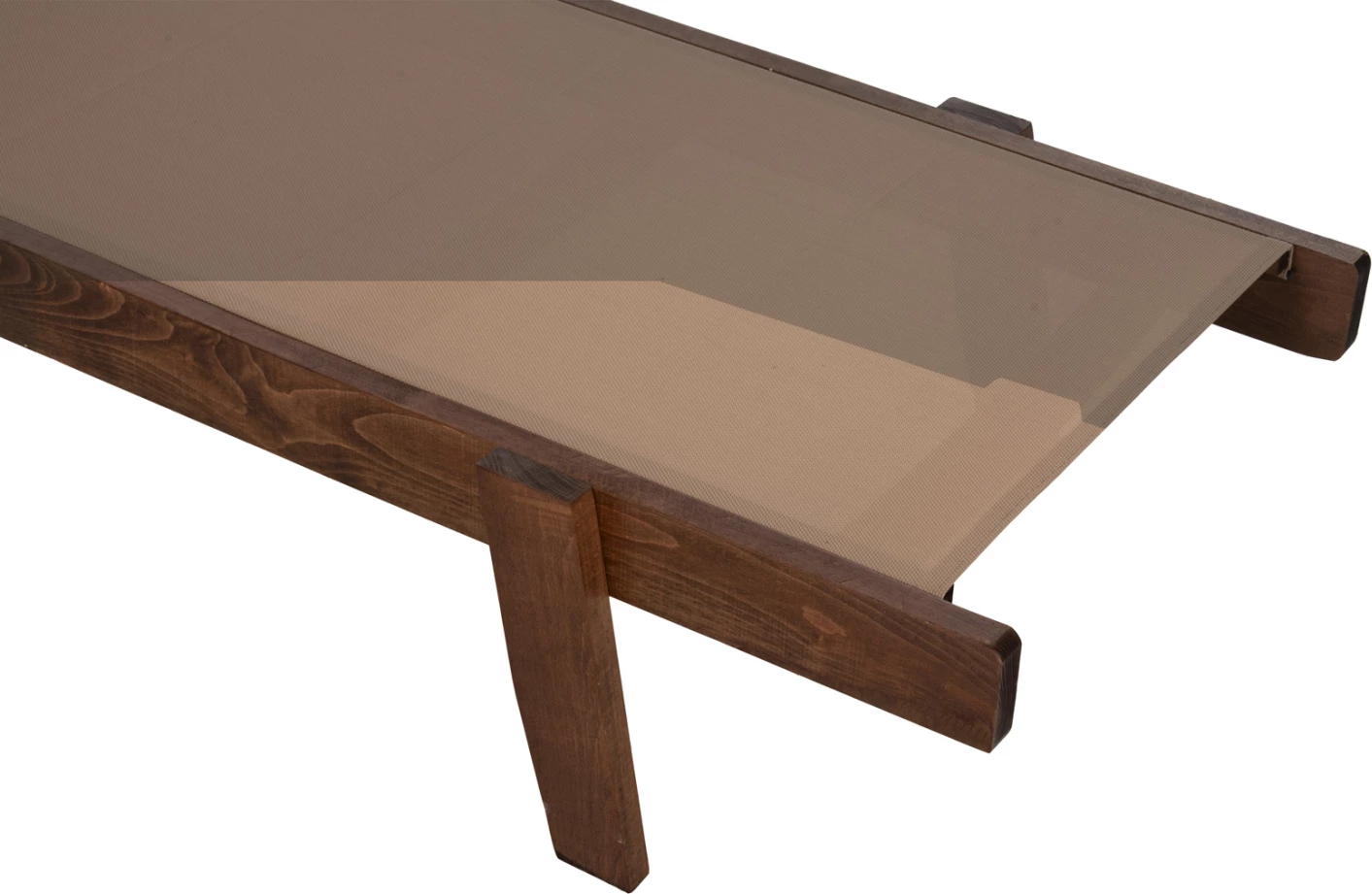 Shezlong profesional për plazh, dru fagu, ngjyrë arre dhe tekstileni mocha, FH10356.06, 200x61-66x31-91H cm