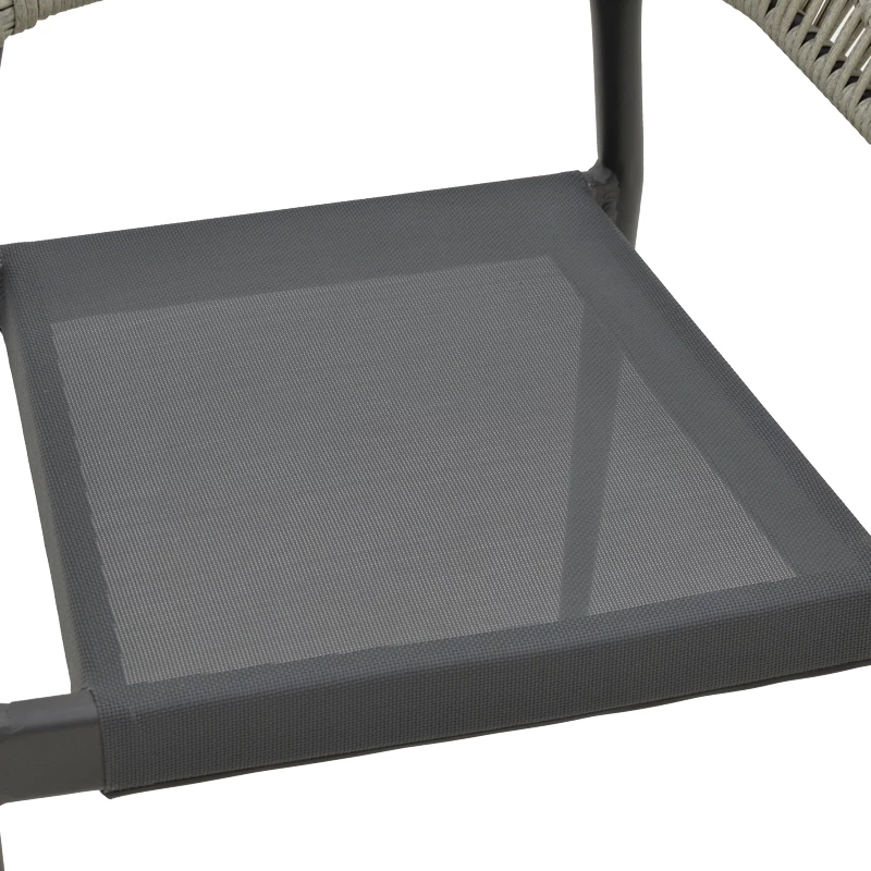 Karrige alumini Elation e grumbullueshme, kornizë antracit-tekstilen rattan antracit, 56x62x77cm