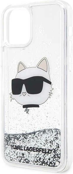 Mbështjellës Karl Lagerfeld KLHCP12MLNHCCS për iPhone 12/12 Pro 6.1", Glitter Choupette, Argjendtë