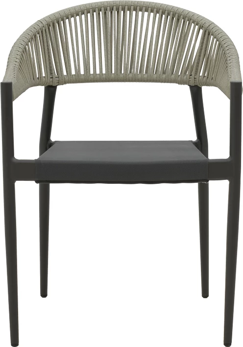 Karrige alumini Elation e grumbullueshme, kornizë antracit-tekstilen rattan antracit, 56x62x77cm