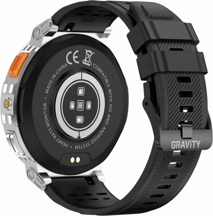 Smartwatch Gravity për meshkuj, e zezë