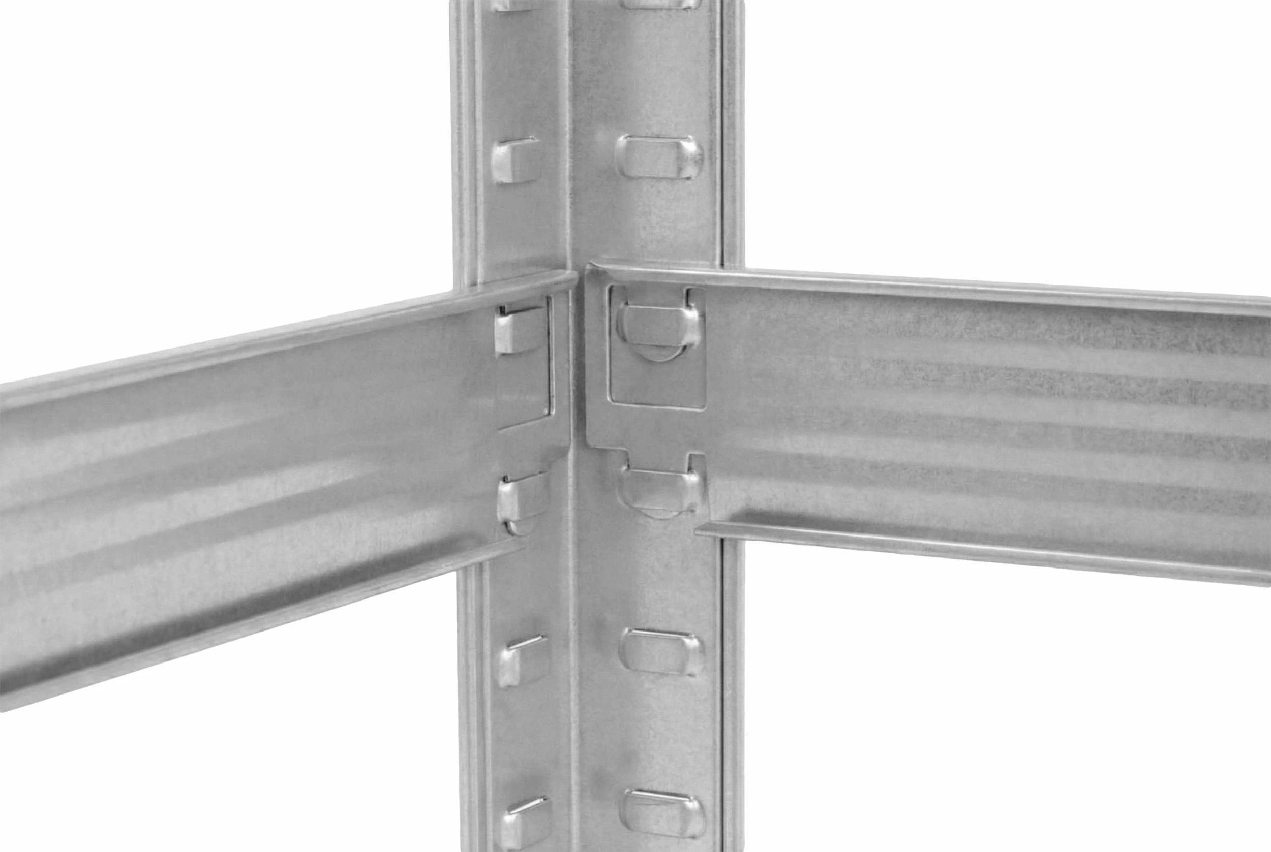 Raft magazinimi PROLINE 62033 150x75x30 cm, 4 rafte, 100 kg/raft, 2-në-1, argjendi