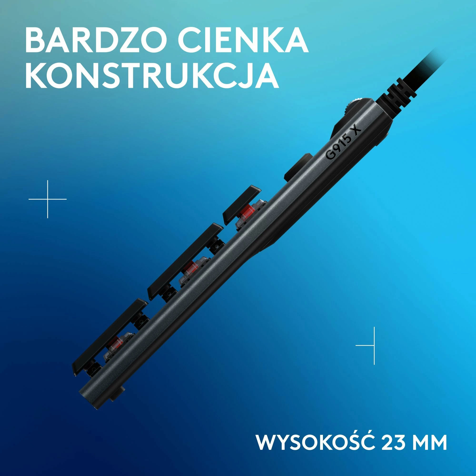 Tastierë gaming mekanike Logitech G915 X GL Tactile, full-size 100%, USB e lidhun, RGB, US INTL, e zezë