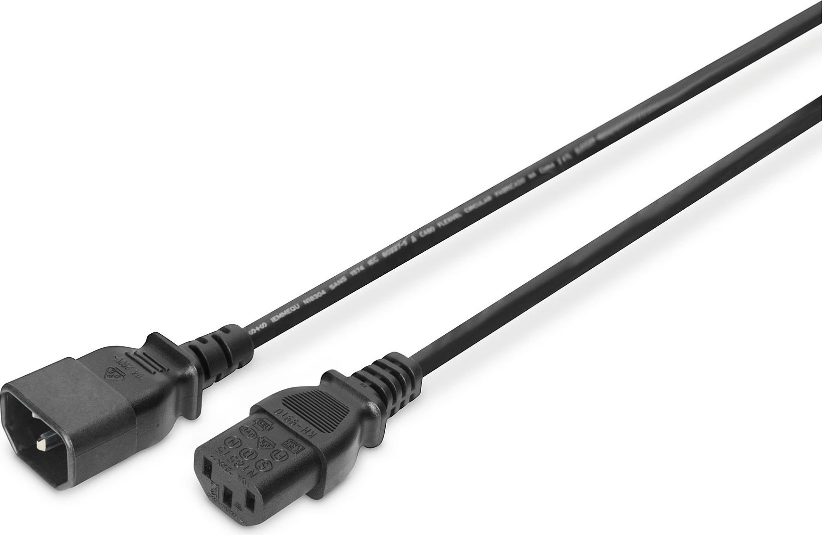 Kabllo zgjatëse rryme Digitus IEC C14 në IEC C13, 1.8m, e zezë