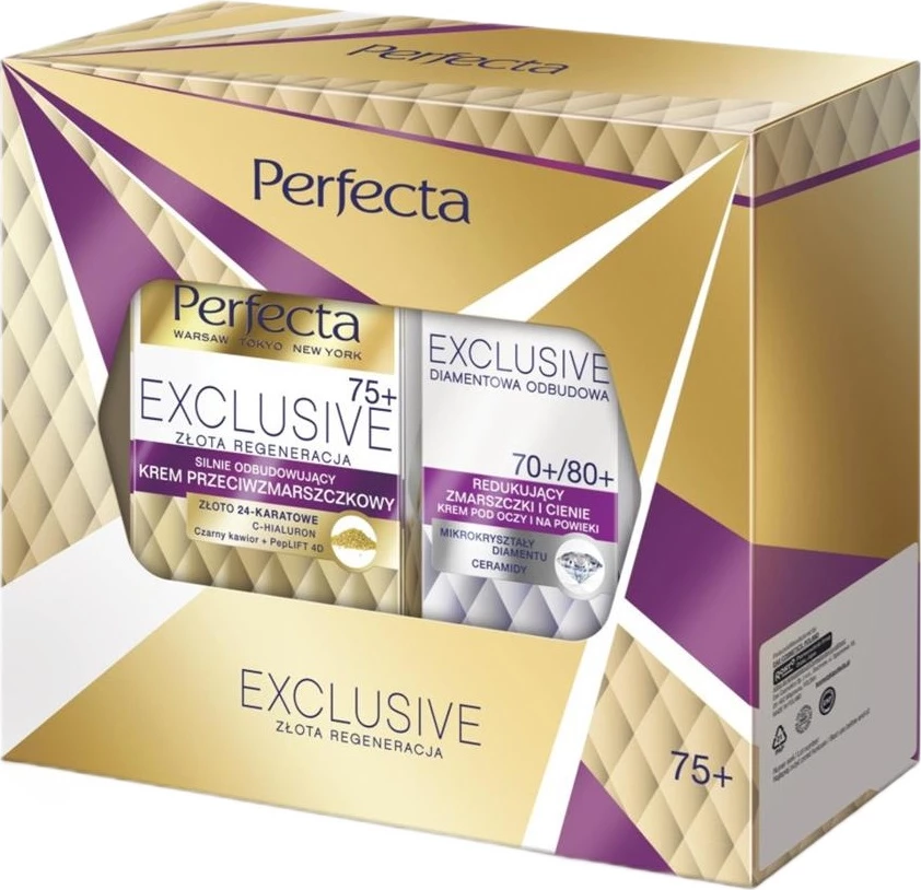 Set krem për fytyrë dhe sy për femra Perfecta Exclusive 75+, 2 copë