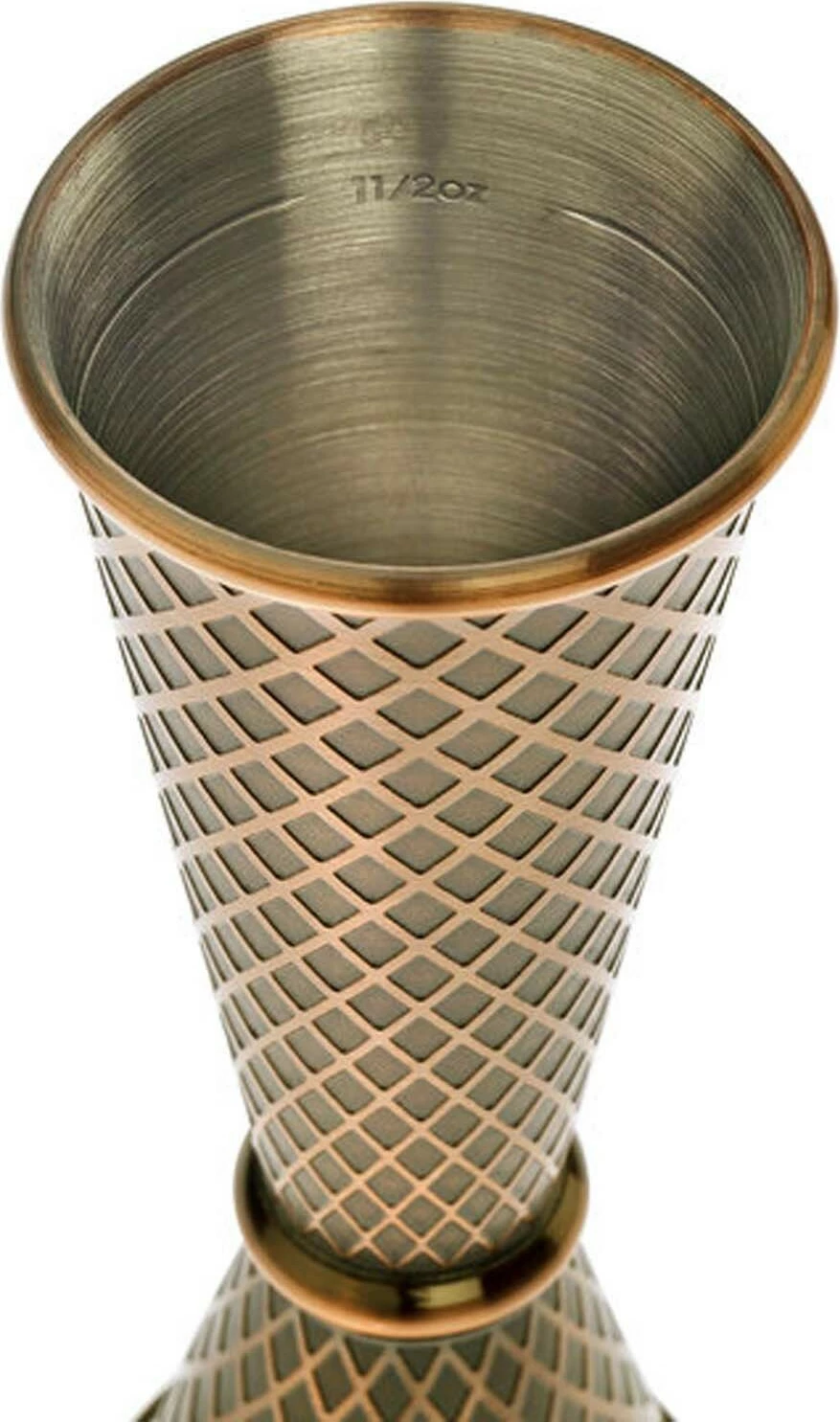 Jigger japonez, BarFly, Diamond Lettice, 30/60 ml, çelik inox 18/8, bakër antik