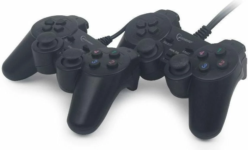 Gamepad Gembird JPD-UDV2-01, me kabllo USB, dual vibration, 2 copë, i zi