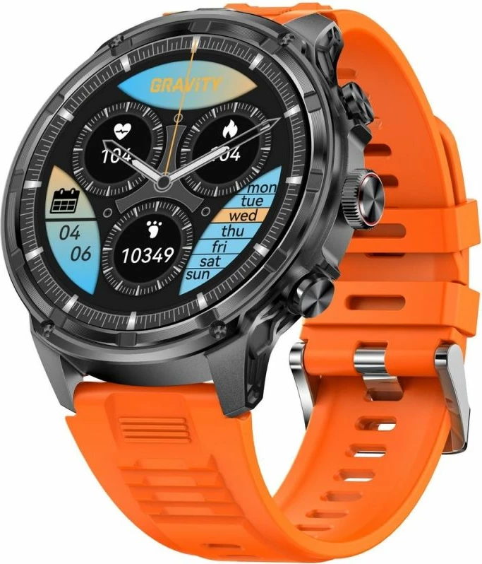 Smartwatch për meshkuj Gravity GT41-4, rrip i zi + byzylyk
