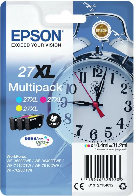Fishekë boje, Epson, 27XL Multipack C13T27154012, DURABrite Ultra, XL, pako shumëfishe 4-ngjyra