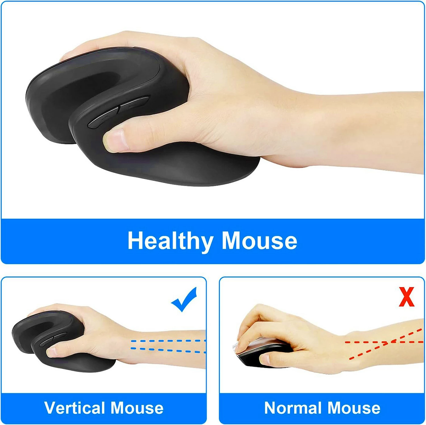Maus ergonomik vertikal EQUIP, USB-A/USB-C, 7200 DPI, 6 butona, kabllo 1.8m, i zi