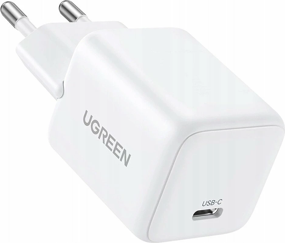 Karikues rrjeti Ugreen X513 30W GaN USB-C 3A me kabllo USB-C 1m, i bardhë (set)