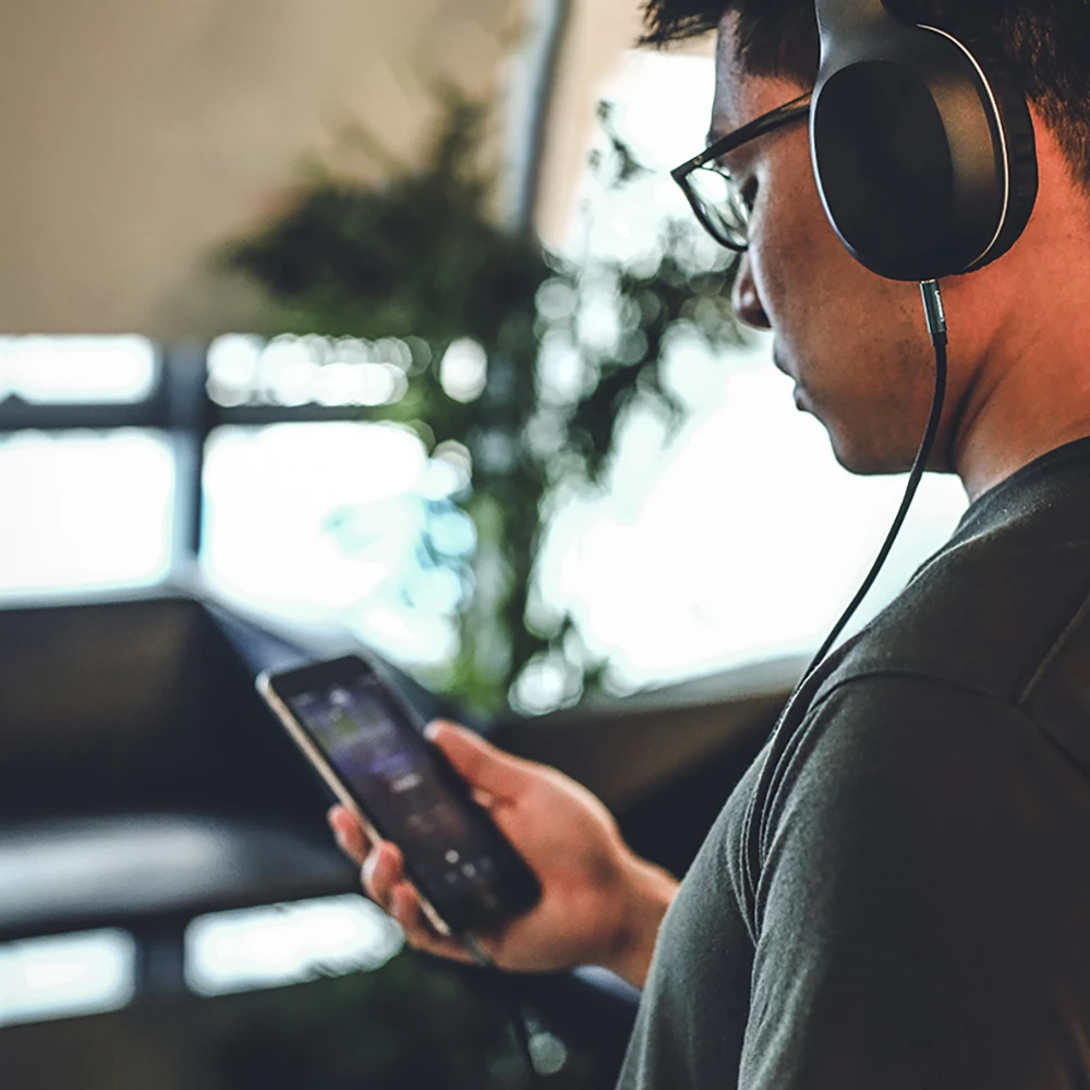 Kabllo audio AUX Ugreen AV112, 0.5m, mini jack 3.5mm, këndore, Blu