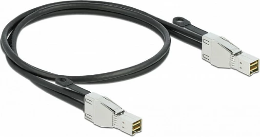 Kabllo PCIe DeLOCK Mini SAS HD SFF-8674 në SFF-8674, 1 m, 32 Gbit/s, e zezë