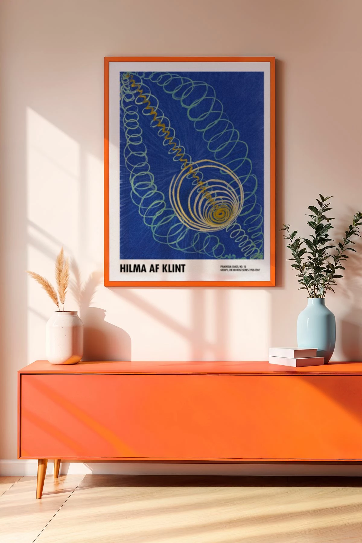 Pikturë dekorative me kornizë, MDF, Wallity, Artrnkdata27, portokalli