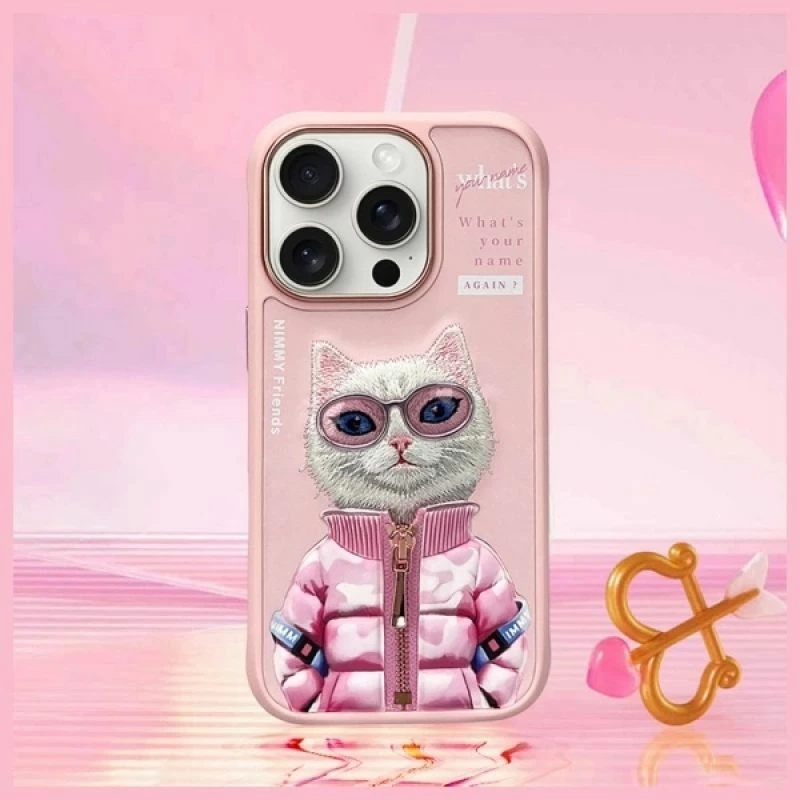 Kutia për iPhone Nimmy Cool&Cute 2.0 Cat, rozë