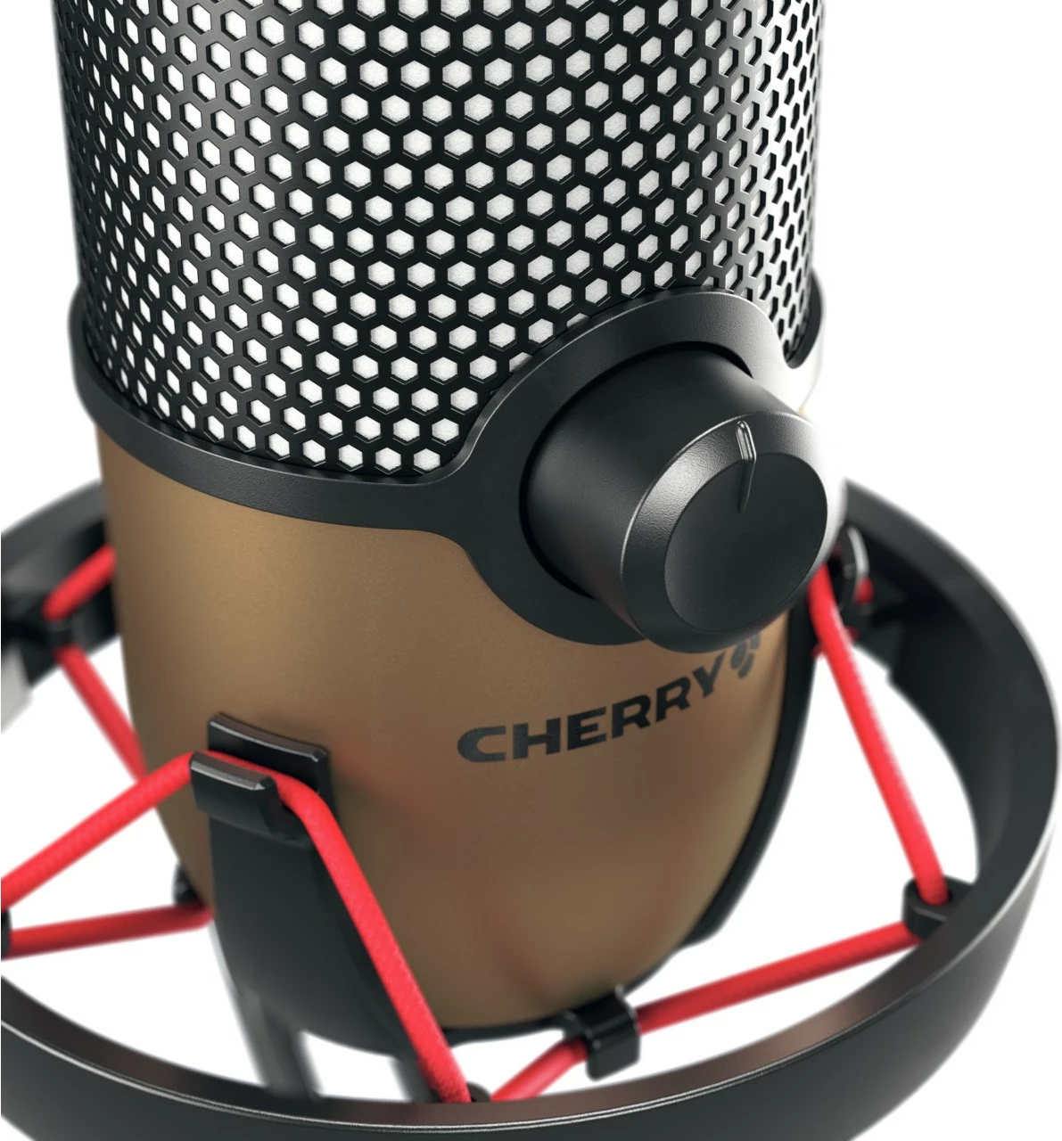 Mikrofon tavoline Cherry UM 9.0 PRO RGB, 24 bit, 192 kHz, USB, i zi, bakër
