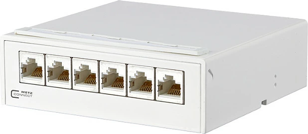 Kuti shpërndarëse rrjeti METZ CONNECT BTR NETCOM 130862-21C-E, 6x RJ-45 Cat6A, e bardhë